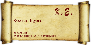 Kozma Egon névjegykártya
